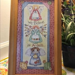 Wall Decor, We believe in Angels Wood Framed print